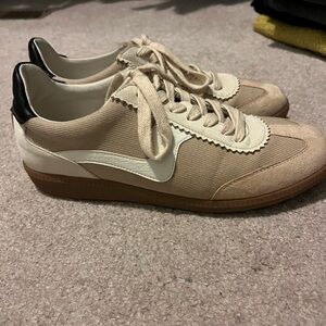 Women's Beige and Black Sneakers